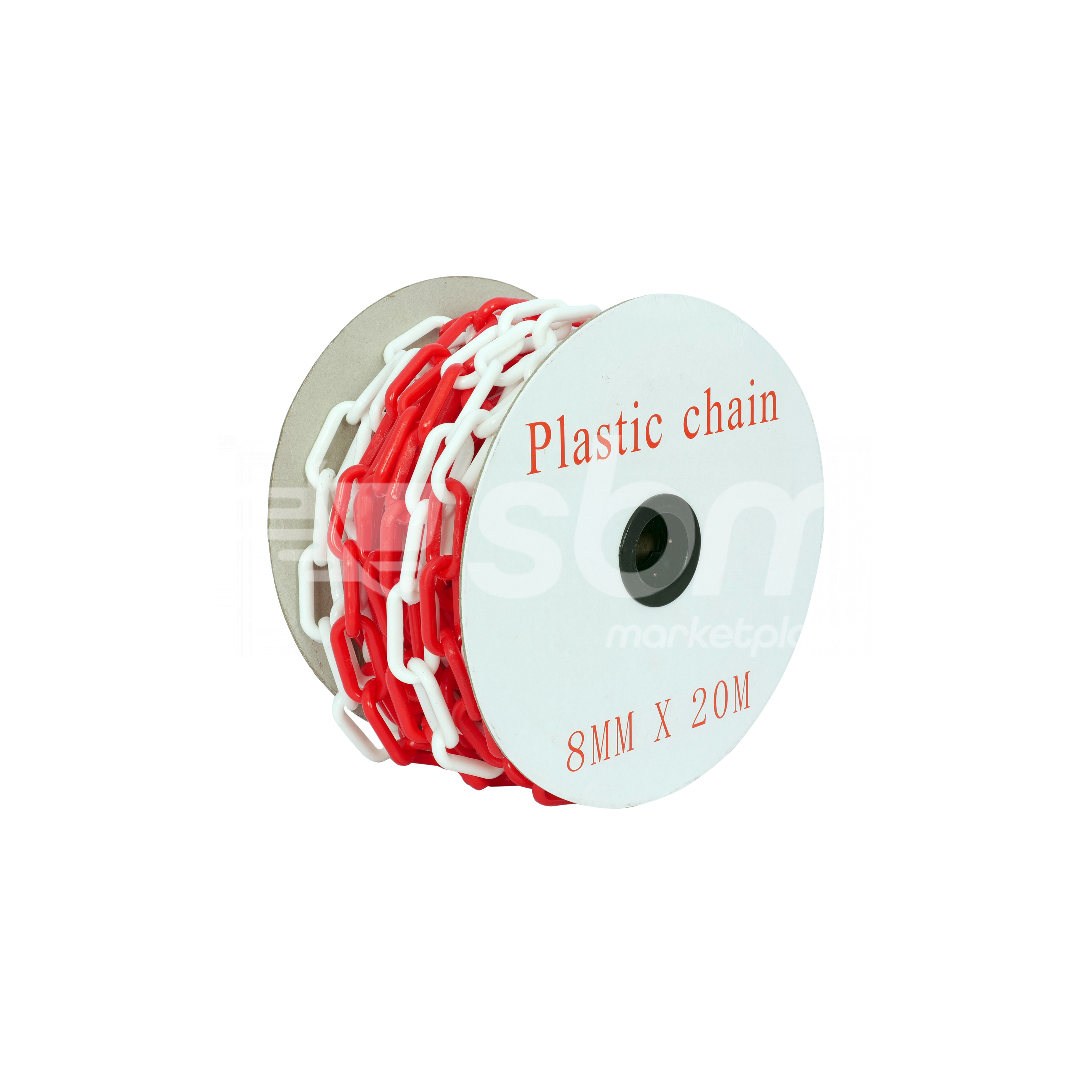 PVC Chain, Size: 8 Mm X 20 Meters, Red & White Color