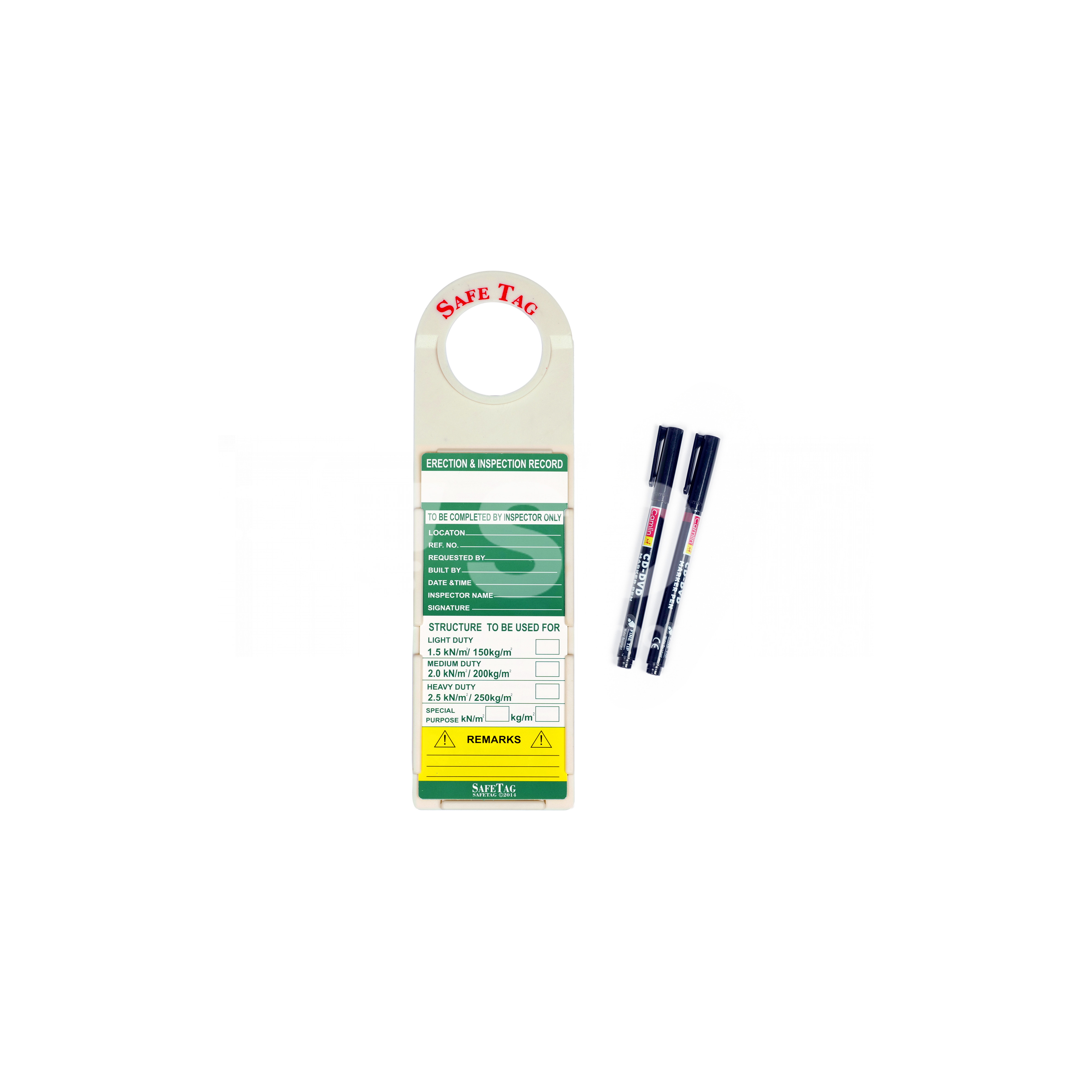 Scafolding Tags, 10 Holders + 2 Marker