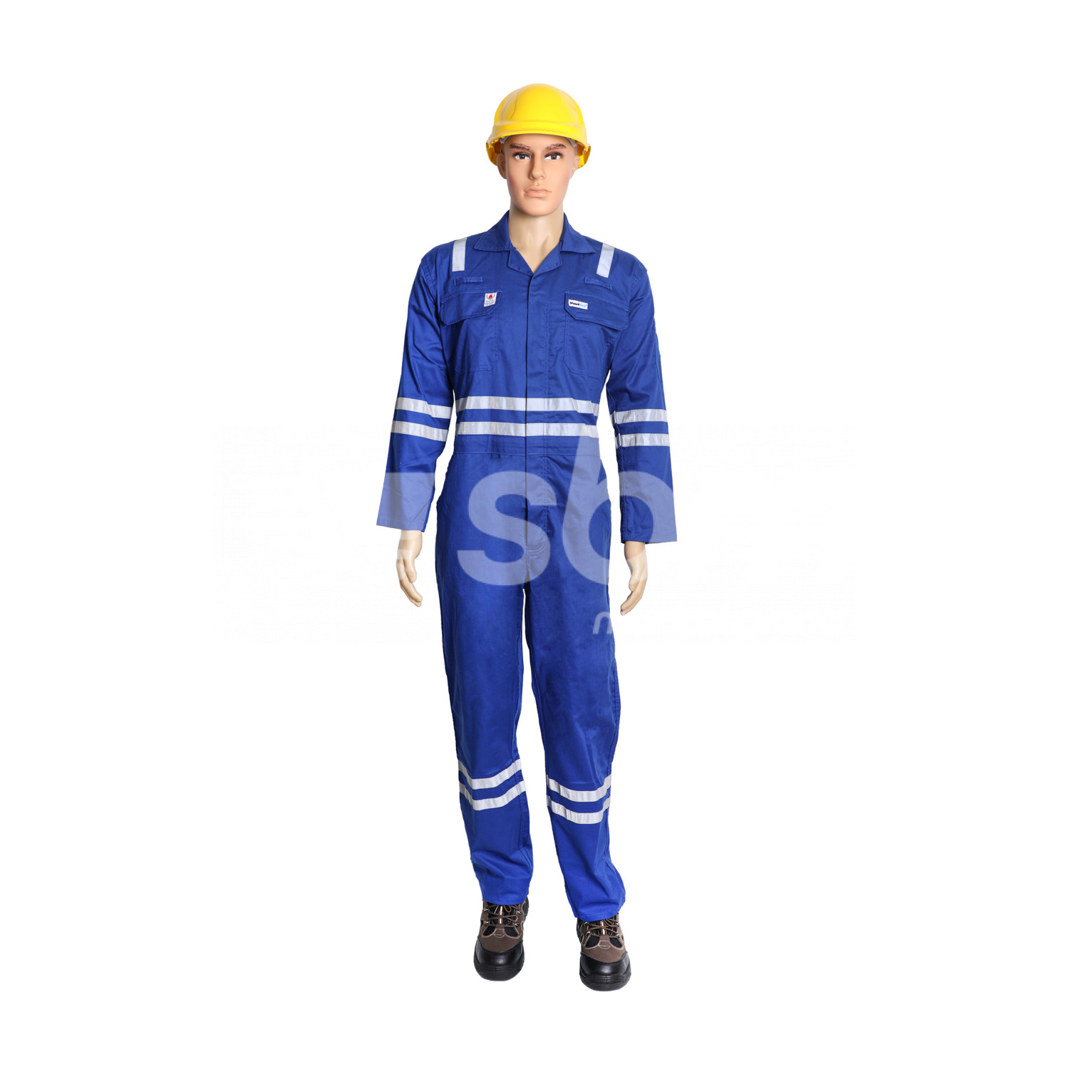 Vaultex, 99% Cotton + 1% Antistatic Fire Retardant Coverall , 250 Gsm, Royal Blue Color