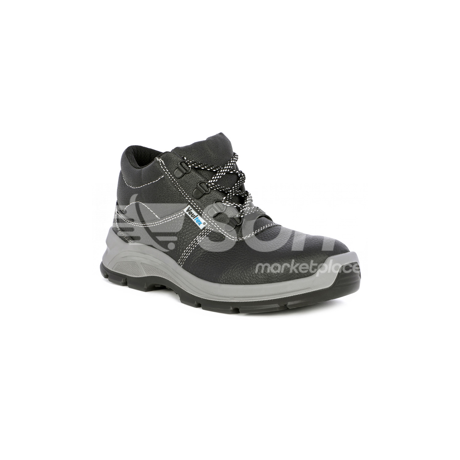 Vaultex, SBP SR High Ankle Safety Shoes with Leather Upper, Black Color