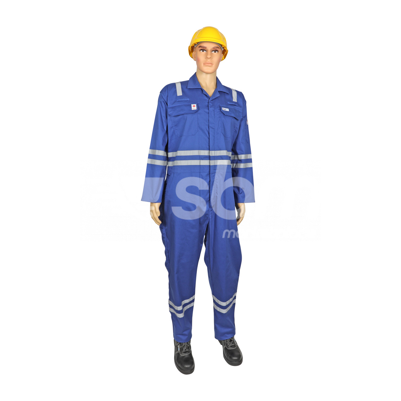 Vaultex, Fire Retardant Coverall with Reflective, 230 Gsm, Royal Blue Color
