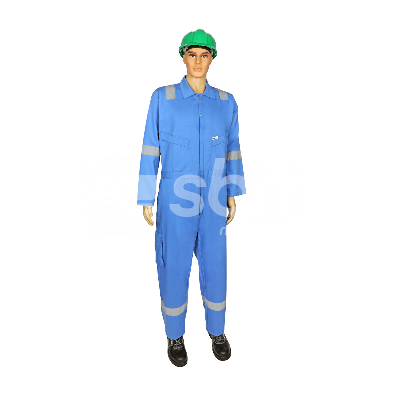 Vaultex, 100% Cotton Classic Coverall with Reflective, 240 Gsm, Petrol Blue Color