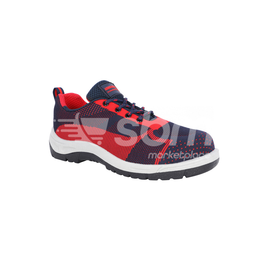 Armstrong, SBP Low Ankle Protective Footwear, Blue, Red and Grey Color