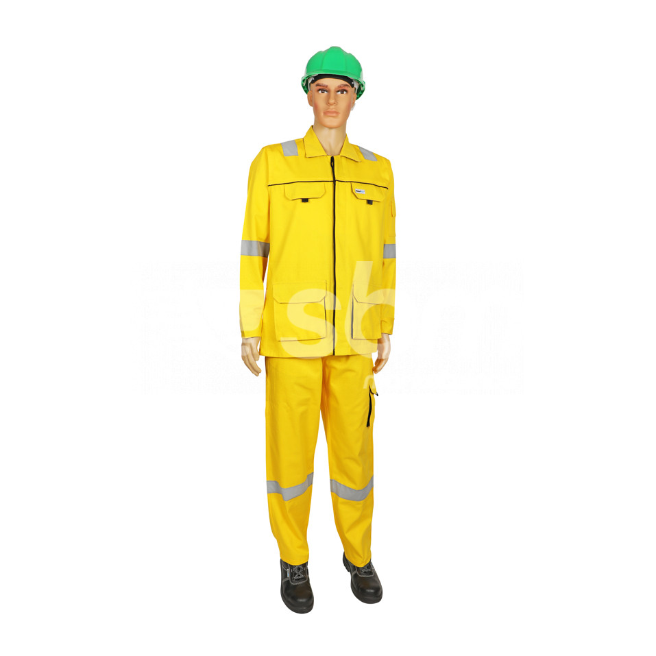 Vaultex, 100% Cotton Pant Shirt with Reflective, 270 gsm, Yellow Color