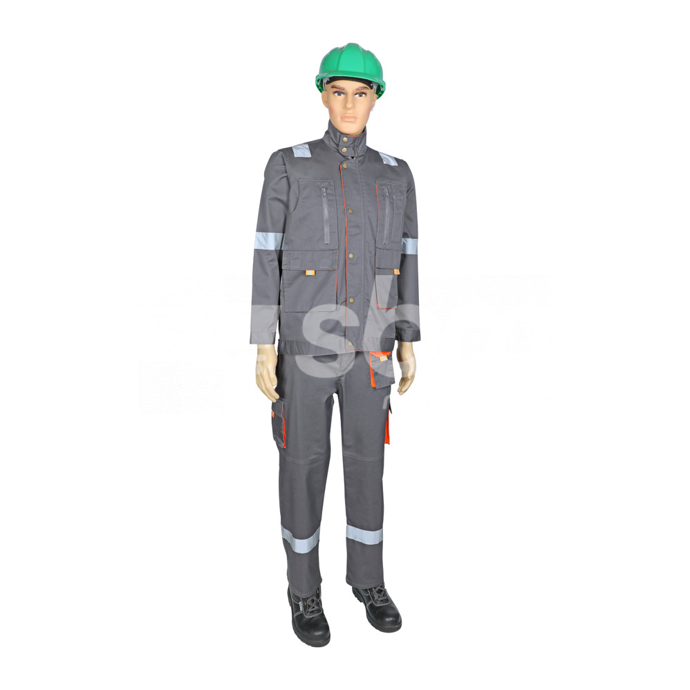 Vaultex, European Style 35/65 Pant Shirt with Reflective 240 Gsm, Grey Color