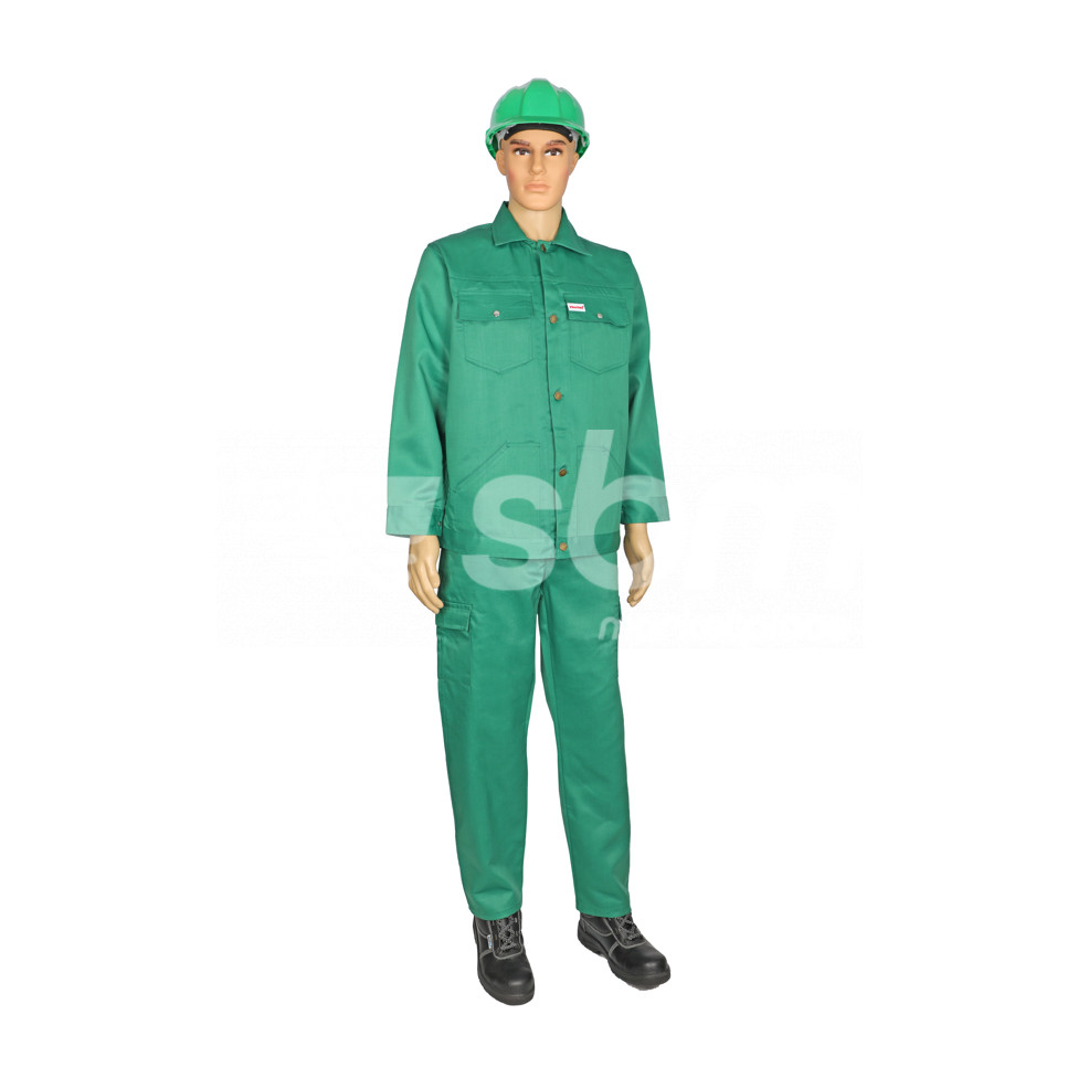 Vaultex, 100% Twill Pant & Shirt, Green Colour
