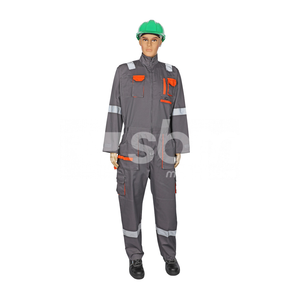 Vaultex, European Style 35/65 Coverall with Reflective 240 Gsm, Grey Color