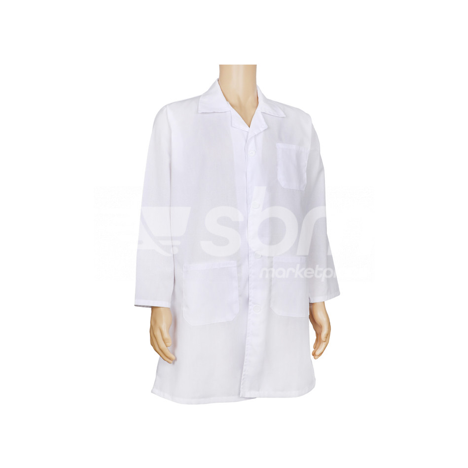 Vaultex, Polyester Lab Coat, 150 Gsm, White Color