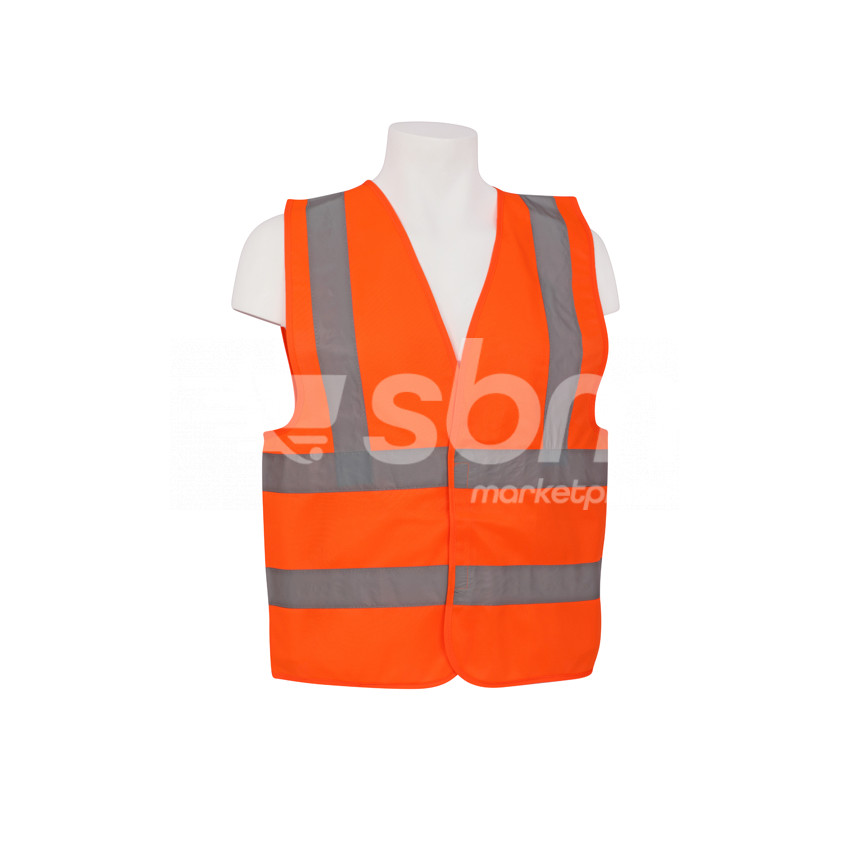 Zalat, 100% Polyester Safety Fabric Vest, Orange Color