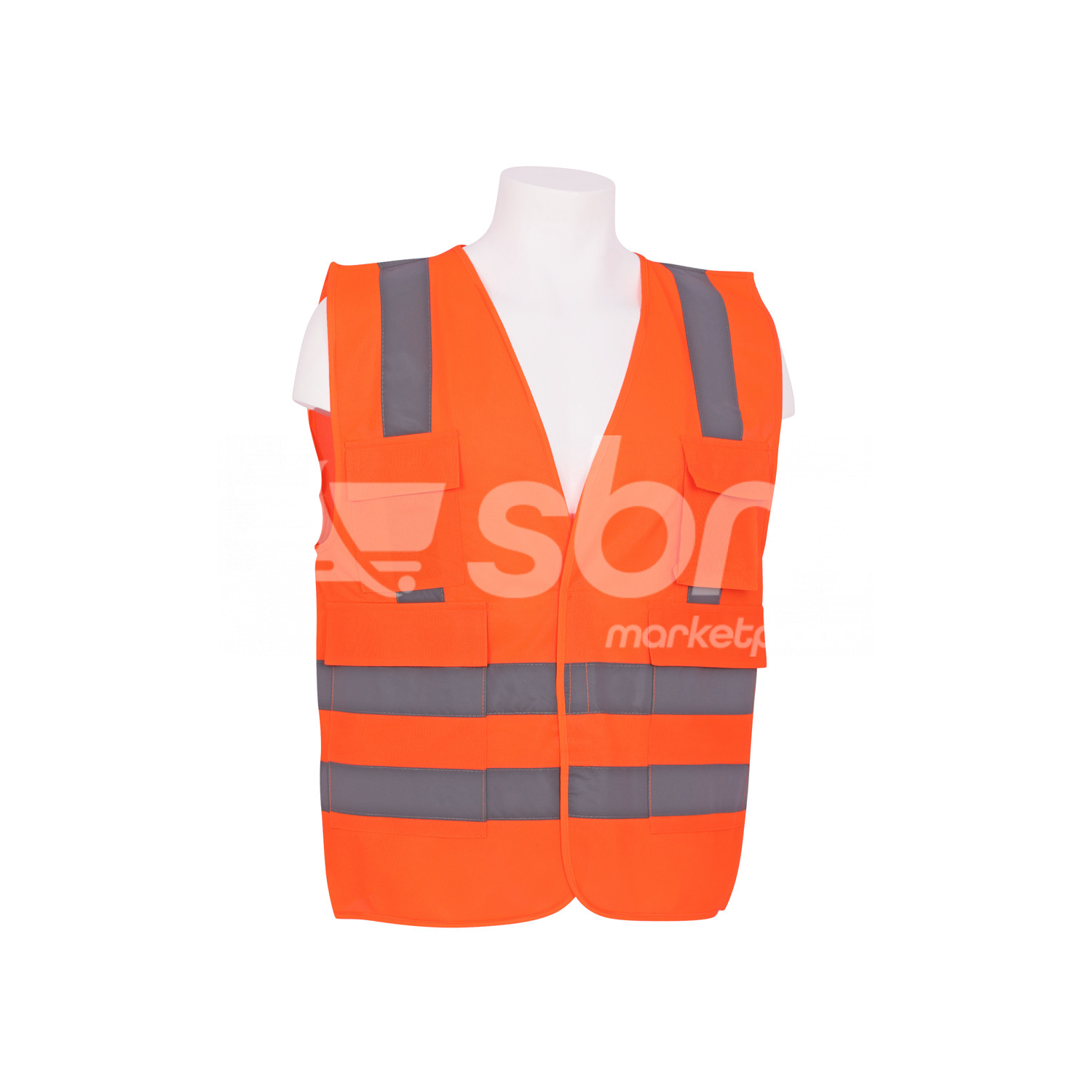 Vaultex, Executive Safety Fabric Vest with Four Pockets, Orange Color