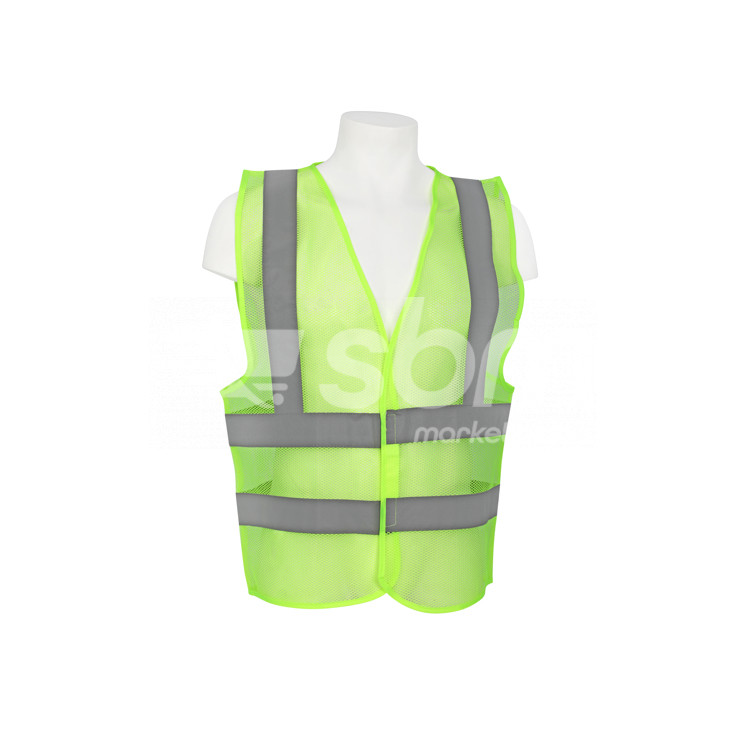 Vaultex, Net Vest with Four Line Reflective of 2 Inch, Yellow Color