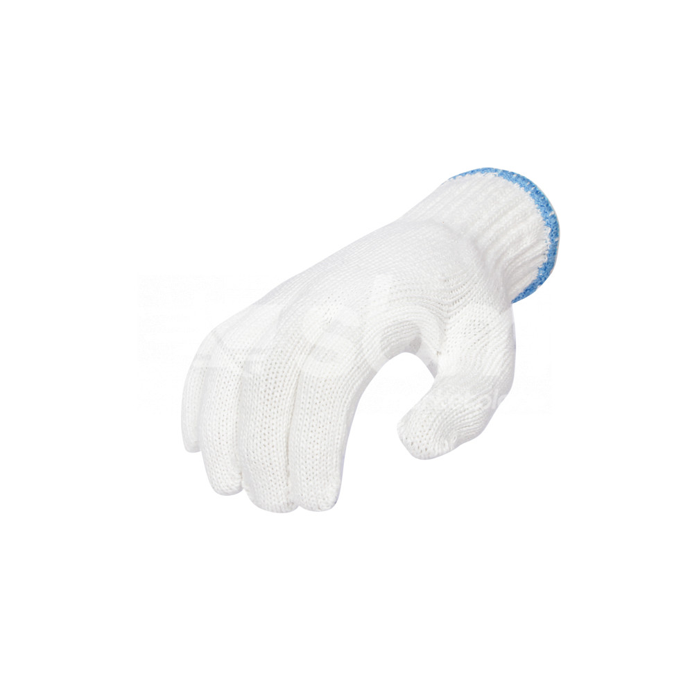 Cotton Knitted Gloves, Blue Color Wrist, Weight: 700 Grams