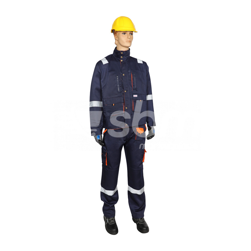 Vaultex, European Style 100% Twill Pant Shirt with Reflective 190 gsm, Navy Blue Color