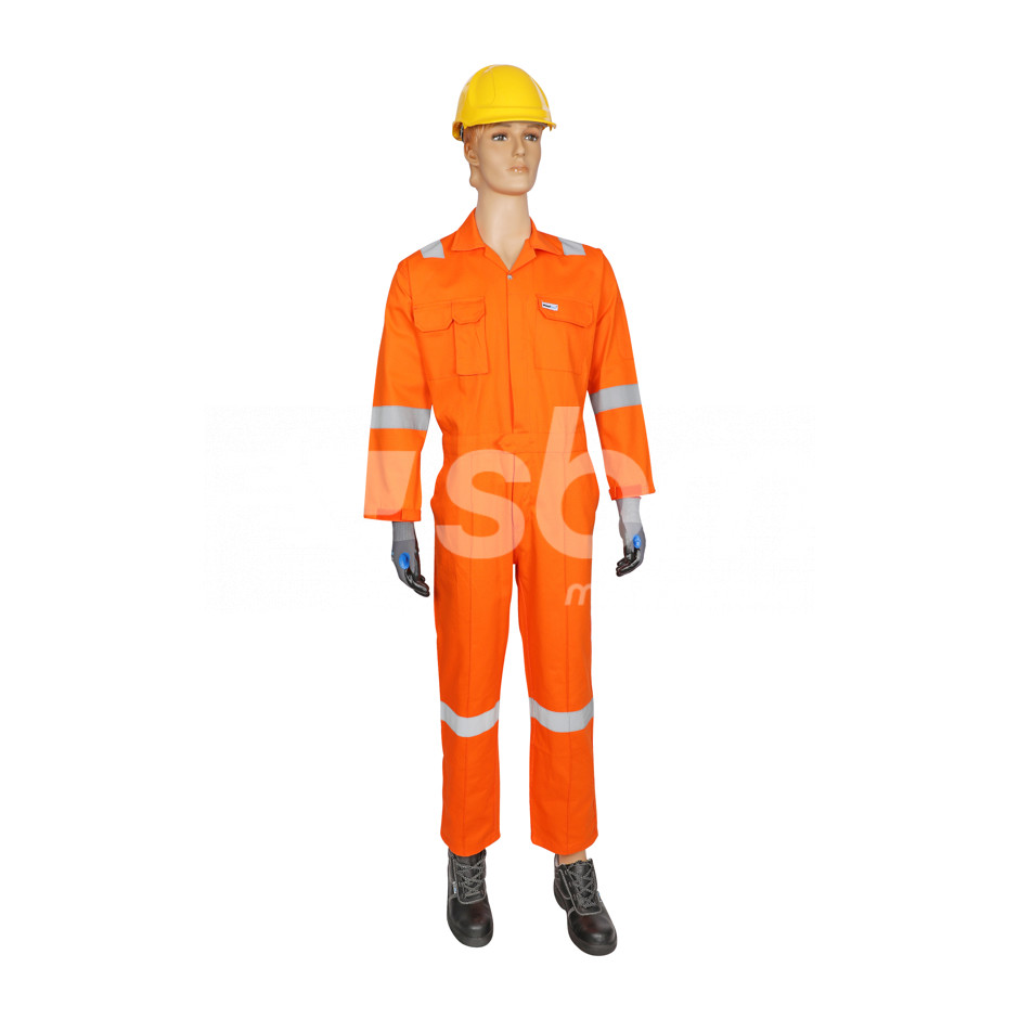 Vaultex, 100% Cotton Coverall with Reflective, 270 Gsm, Orange Color