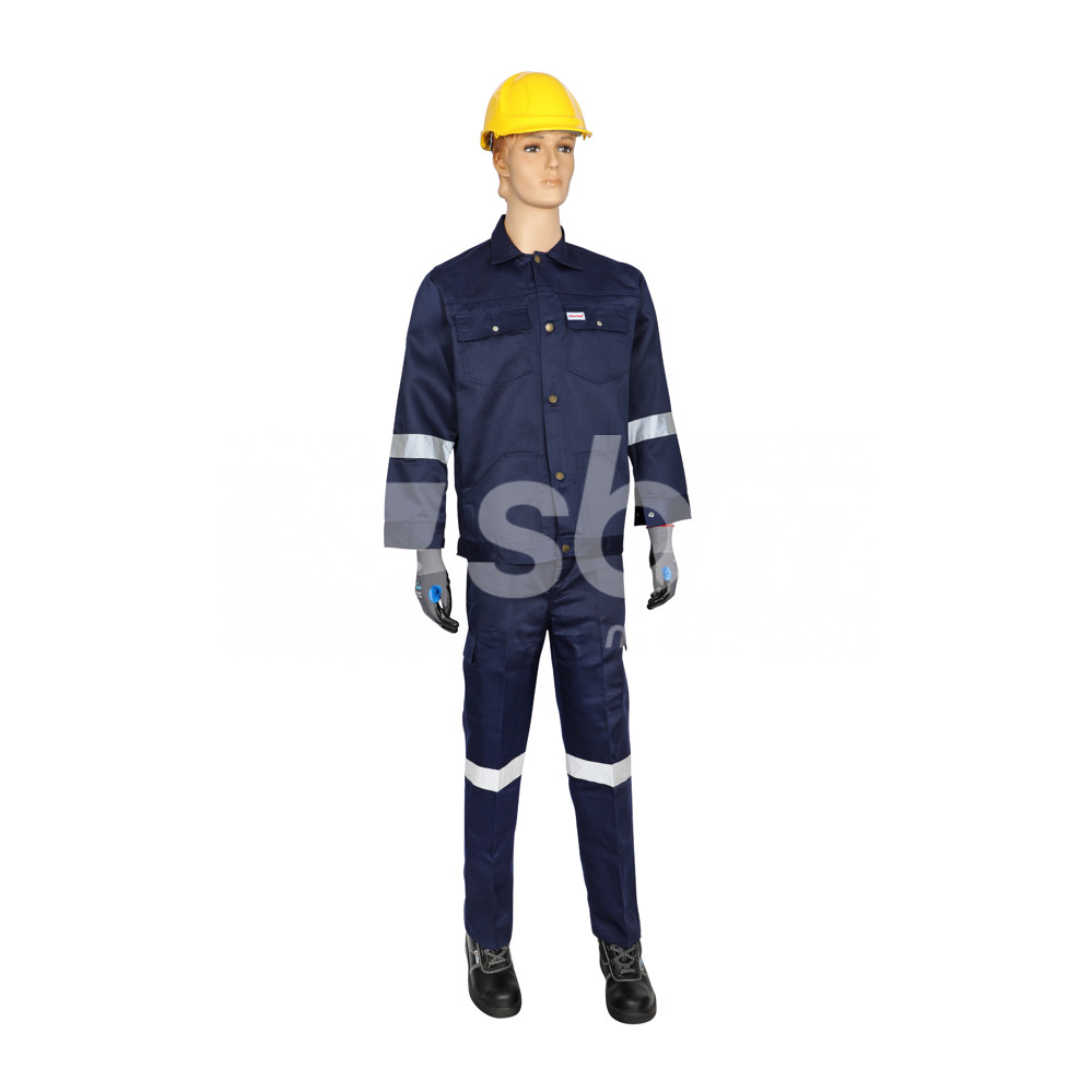 Vaultex, 100% Twill Pant Shirt with Two Reflective, 190 gsm, Navy Blue Color
