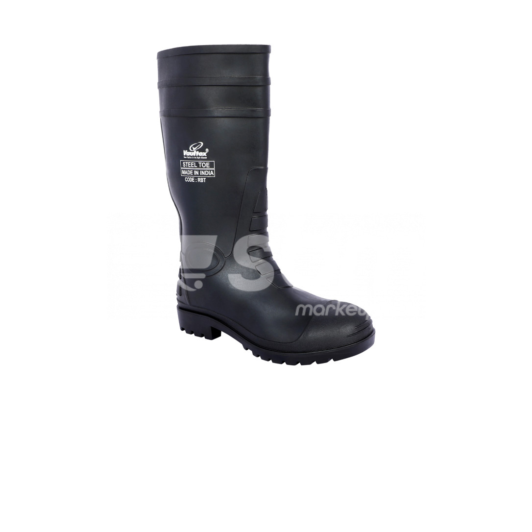 Vaultex, Rain Boot With Steel Toe, Black Color