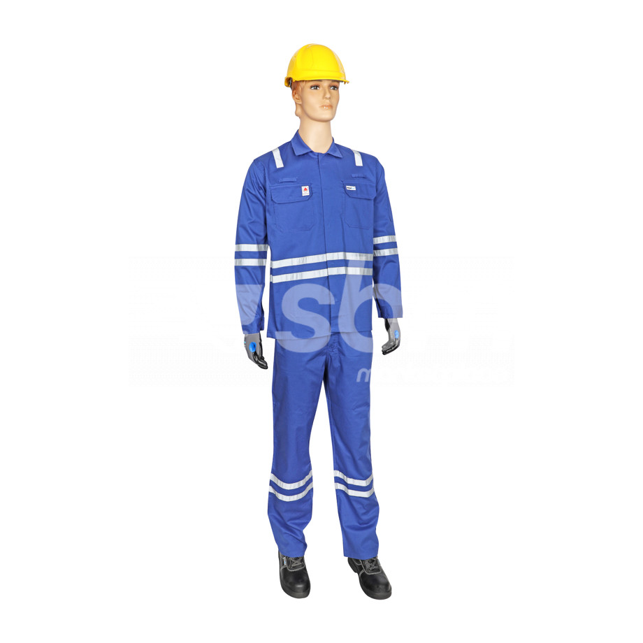 Vaultex, Fire Retardant Pant & Shirt with Reflective, 230 Gsm, Royal Blue Color