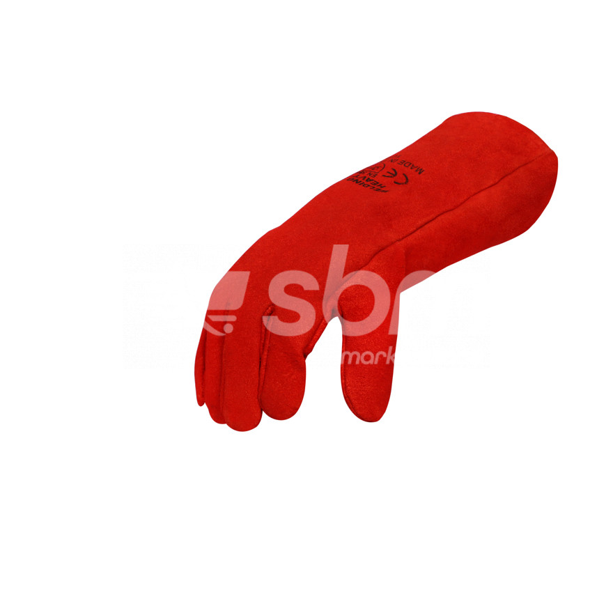 Welding Gloves Without Piping ,Red Color,Size:16 Inch