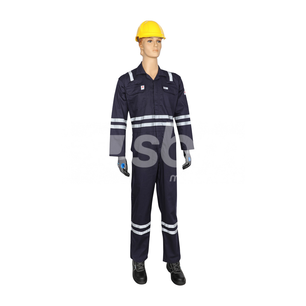 Vaultex, Fire Retardant Coverall with Reflective, 230 Gsm, Navy Blue Color