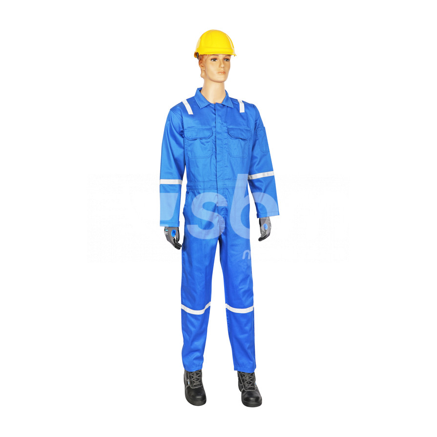 Vaultex, 99% Cotton + 1% Antistatic FR Coverall with Reflective, 220 Gsm, Royal Blue Color