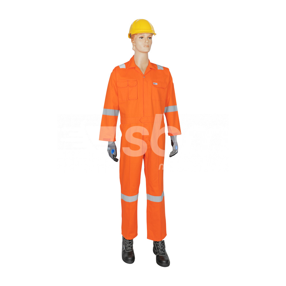 Vaultex, 100% Cotton Coverall with Reflective, 290 Gsm, Orange Color